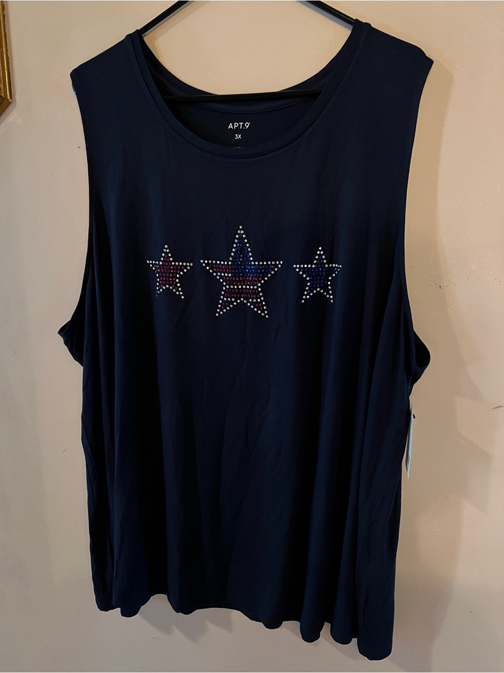 APT 9 women’s sleeveless patriotic top, NWT, size 3X - Picture 2 of 8